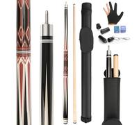 KMISE Stecca da biliardo professionale con custodia rigida, 147,3 cm, kit per stecca da biliardo per adulti, perfetto per sale giochi domestiche, bar e sale da biliardo (567 g, marrone)