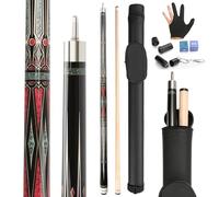 Kmise Stecca da biliardo professionale con custodia rigida, 147,3 cm, kit per stecca da biliardo per adulti, perfetto per sale giochi domestiche, bar e sale da biliardo (567 g, verde)