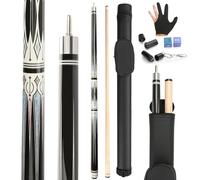 Kmise Stecche da biliardo, stecca da biliardo professionale con custodia rigida da 58" Kit di stecca da biliardo in acero, stecca da biliardo per adulti - Perfetto per sale giochi domestiche, bar e