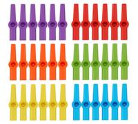 KMLYDGS 36 kazoo in plastica, multicolore, per adulti e bambini, bomboniere per feste, strumenti musicali per aule, eventi e attività di gruppo, 6 pezzi per colore (36)