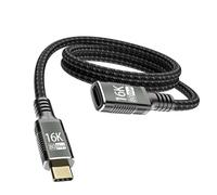 KMMXXCPM 1M Prolunga USBC 80Gpbs Compatibile con Prolunga Thunderbolt 5/4/3,16k/8K@60Hz USB C Femmina Maschio 240W Ricarica Rapida per USB5/ 4/3, SSD,eGPU,Docking,Hub,Smartphone,Tablet,Monitor.