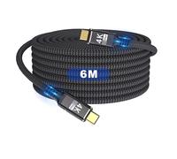 KMMXXCPM Cavo USB-C lungo 6M compatibile con Thunderbolt 3, trasferimento dati 10Gbps, ricarica rapida 100W, video 4K@60Hz/2K@120Hz per Laptop/Monitor/Hub/SSD/Dock