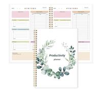 KMQOY Agenda giornaliera ADHD per la produttività giornaliera ADHD senza data, per adulti, uomini e donne, organizer per la gestione delle attività per neurodivergenti, copertina rigida da 17,8 x 25,4