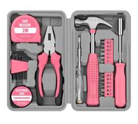Kmrlofiy Set di Attrezzi Kit 24 Pezzi Set di Utensili Cassetta Attrezzi Manuali per Donne DIY Compatto di Base per Casa e Ufficio in Custodia formato Libro Cassetta Attrezzi