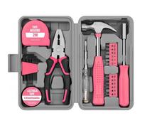 Kmrlofiy Set di Attrezzi Kit 24 Pezzi Set di Utensili Cassetta Attrezzi Manuali per Donne DIY Compatto di Base per Casa e Ufficio in Custodia formato Libro Cassetta Attrezzi