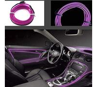 Kmruazre Corda Luci El Wire 12V Atmosfera Neon Incandescente Luce Stroboscopica Luci Al Neon Elettroluminescenti Incandescente Per Sicurezza Di Guida In Auto (5m/16ft, Viola)