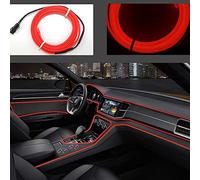 Kmruazre El Wire Car Neon Light 12V Cold Lights Neon El Wire Auto Lampade Per Decorazioni Per Auto Da Matrimonio (3m/9ft, Rosso)