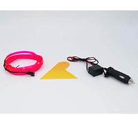 Kmruazre Kit Luci Al Neon Per Auto Interni El Wire Strip Tube Rope Neon Glow Light Line Decorazione Luci Al Neon Per Auto (3m/9ft, Rosa)