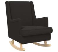 KMTNERVG Sedia a dondolo nera, 62 x 80 x 85 cm, tessuto di pecora | tessuto bouclé, imbottitura in schiuma, telaio in metallo, gambe in gomma, cuscino rimovibile