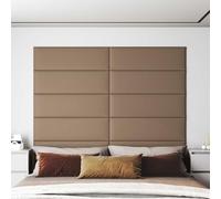 KMTNERVG Set di 12 testiere rettangolari da parete cappuccino, 90 x 30 cm, in tessuto, moderne testiere per camera da letto, con superficie in tessuto morbido e base in legno, facile montaggio a
