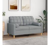 KMTNERVG Set di 2 cuscini cilindrici grigio chiaro, Ø 15 x 50 cm, cuscini da divano con rivestimento sfoderabile e chiusura lampo, cuscino a rullo resistente in tessuto traspirante per un maggiore