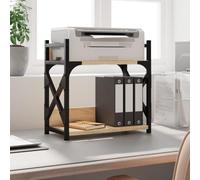 KMTNERVG Supporto per stampante a 2 ripiani, in rovere Sonoma, 40 x 20 x 40 cm, supporto da scrivania con gambe regolabili per stampanti e documenti, tavolo multifunzione come libreria