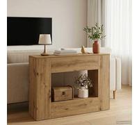 KMTNERVG Tavolo consolle stretto con cassetti, 101 x 29 x 74 cm | Design moderno, materiali durevoli, scaffali aperti, versatile per corridoio e soggiorno