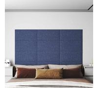 KMTNERVG Testiera moderna in tessuto da parete, blu, 60 x 30 cm, 12 pezzi, design rettangolare, per camera da letto, estetica semplice, con cornice in legno, facile da montare per la casa