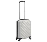 KMTNERVG Trolley rigido in ABS nero con serrature di sicurezza, ruote a 360 gradi e maniglia per il trasporto, valigia robusta e leggera per viaggi d'affari e vacanze., argento, 1 & 4, Classico