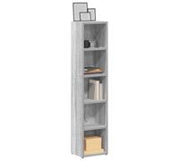 KMUNGDWG 2 scaffali per CD, grigio Sonoma, 21 x 16 x 93,5 cm, in legno | 5 scomparti, per CD, DVD, Blu-ray, montaggio a parete, design moderno