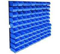 KMUNGDWG 96 PEZZI KIT CONTENITORI PER PICCOLI CON 6 PIASTRE A PARETE BLU - Scatole impilabili per viti, chiodi, dadi, ferramenta espandibile e da montare a parete