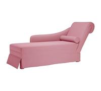KMUNGDWG Chaise longue con cuscino cervicale e bracciolo destro, in velluto rosa, rivestimento morbido e schiuma altamente elastica per una seduta confortevole, versatile in soggiorno