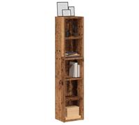 KMUNGDWG Mensole per CD, 2 pezzi, effetto legno anticato, 21 x 16 x 93,5 cm | 5 scomparti, robusti e resistenti all'umidità, per CD, DVD, Blu-ray, stile moderno