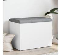 KMUNGDWG Panca portaoggetti bianca, 62 x 42 x 45 cm, in legno | Con cuscino, spazio sotto il coperchio, cerniere stabili, versatile come panca da corridoio