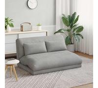 KMUNGDWG Poltrona da pavimento regolabile in velluto grigio chiaro con schienale flessibile da 90 a 180 gradi, morbida imbottitura in schiuma e fibre di polipropilene, design salvaspazio