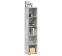 KMUNGDWG Set di 2 scaffali per CD, grigio cemento, 21 x 16 x 93,5 cm, in | 5 scomparti, per CD, DVD, Blu-ray, soggiorno, camera da letto, ufficio, con supporto da parete