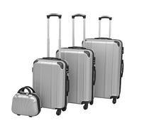 KMUNGDWG Set di 4 trolley rigidi color champagne con guscio rigido in ABS, serrature di sicurezza e cinghie di tensione, manico telescopico ergonomico, due maniglie per il trasporto e quattro ruote a
