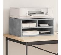 KMUNGDWG Supporto per stampante, grigio cemento, 49 x 40 x 22,5 cm, in legno, organizer da scrivania multifunzione per stampanti, documenti, libri e forniture per ufficio, anche come libreria