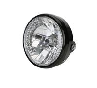 KMVPVGZHCN Fari per Moto Faretto Frontale Faro Anteriore Universale A LED Rotondo H4 7 Pollici 35 W Moto Nero Con Staffa Montaggio Indicatori Direzione A 9 Fili Motociclette(1pcs Light35-48mm)