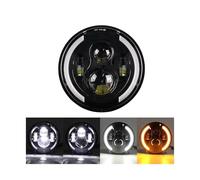 KMVPVGZHCN Fari per Moto Faretto Frontale Per Il Turismo Per Il Faro Per Moto Ultra Classic Electra Da 7 Pollici A LED Con Adattatore(40w black with DRL13)