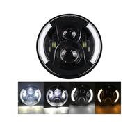 KMVPVGZHCN Fari per Moto Faretto Frontale Per Il Turismo Per Il Faro Per Moto Ultra Classic Electra Da 7 Pollici A LED Con Adattatore(50w black with DRL6)