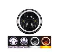 KMVPVGZHCN Fari per Moto Faretto Frontale Per Il Turismo Per Il Faro Per Moto Ultra Classic Electra Da 7 Pollici A LED Con Adattatore(50w black with DRL7)