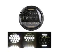 KMVPVGZHCN Fari per Moto Faretto Frontale Per Il Turismo Per Il Faro Per Moto Ultra Classic Electra Da 7 Pollici A LED Con Adattatore(75w black9)