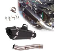 KMWSHAN Scarico per Moto per Benelli TNT300 BJ300 Moto Rimovibile Silenziatore Scarico Acciaio Inox Slip Ons Marmitta di Scarico con Tubo di Collegamento Centrale Accessori(Black)