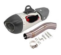 KMWSHAN Scarico per Moto per Honda CB300R CB300F CBR300 2018-2022 2019 2020 2021 Scarico per Moto in Acciaio Inossidabile Tubo di Scarico Marmitta Rimovibile Tubo Centrale(Chrome)