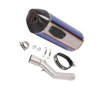 KMWSHAN Scarico per Moto per Suzuki GSX 250 250R DL250 Moto Rimovibile Marmitta Scarico Marmitta Tubo Slip On Marmitta Scarico Tubo Collegamento Centrale Silenziatore(Black)