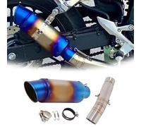 KMWSHAN Scarico per Moto per Yamaha XTZ700 Tenere700 2019 2020 2021 2022 Silenziatore di Scarico per Moto in Acciaio Inossidabile Tubo di Collegamento Centrale di Scarico Marmitta Rimovibile(Blue)
