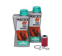 Kmx24 Cambio Olio Set Adatto An KTM Duke RC Adventure 390 Filtro Olio + Motorex