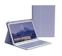 KMXDD Custodia con tastiera per iPad Mini A17 Pro/iPad Mini di sesta generazione e 7a generazione, con tastiera Bluetooth rimovibile wireless (colore viola)