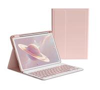 KMXDD Custodia per tastiera per iPad Mini A17 Pro/iPad Mini di sesta generazione e 7a generazione, con tastiera Bluetooth rimovibile wireless a colori (rosa)