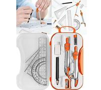 KMXNSJZS Geometria matematica Set Geometria Matematica Kit goniometro Bussola Set Triangolo Righello Cancelleria Gomma Strumento di Disegno Ingegneria Strumenti Ufficio Righello Set Bussola