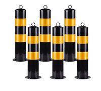 KMXNSJZS Paletti di Parcheggio per Impieghi Gravosi - Confezione da 4 Pali di Sicurezza in Acciaio Riflettente per Protezione di Vialetti, Sentieri, Garage E Marciapiedi, 50 Cm, 6 Pezzi