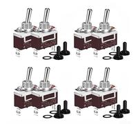 KN3C-101 - Interruttore a levetta SPDT 15A 250VAC con leva in metallo e morsetti a vite, per applicazioni di commutazione versatili, rosso, 57 x 29 x 16 mm (8 pezzi)