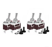 KN3C-101 - Interruttore a levetta SPDT 15A 250VAC con leva in metallo e morsetti a vite, per applicazioni di commutazione versatili, rosso, 57 x 29 x 16 mm (4 pezzi)