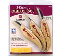 FLEXCUT Coltelli per Intaglio Legno con Pasta lucidante 3-Knife Starter Set Carving