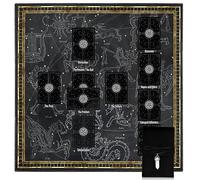 Knana 3 tappetini per tarocchi con croce celtica, panno per tarocchi per lettura (grigio nero)