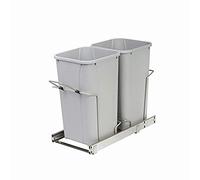 Knape & Vogt 28 x 55,9 x 47,6 cm. 27 Qt. Pattumiera in plastica con doppia chiusura ammortizzata estraibile in platino, con guide in acciaio