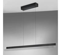 Knapstein Lampada a sospensione LED Linda-132, nera, CCT, controllo gestuale Knapstein