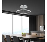 Knapstein Lampada LED a sospensione Lisa-D, anello, nichel Knapstein