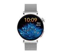 Knauermann NEO 2 (2025) - Argento rotondo - Orologio Salute Smartwatch - ECG - Funzione HRV - BT Bluetooth - Apnea notturna - Pressione sanguigna - Bracciale Milanese, Durchmesser: 40mm; Dicke: 10,9mm